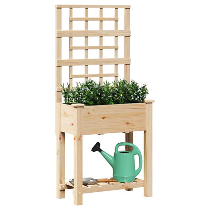 vidaXL Garden Planter Beige 71 x 38 x 152 cm Solid Fir Wood 3