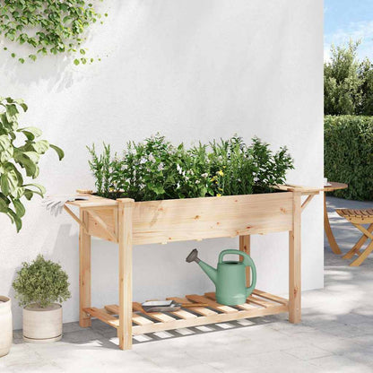 vidaXL Garden Planter Beige 155 x 59 x 76.5 cm Solid Fir Wood 4
