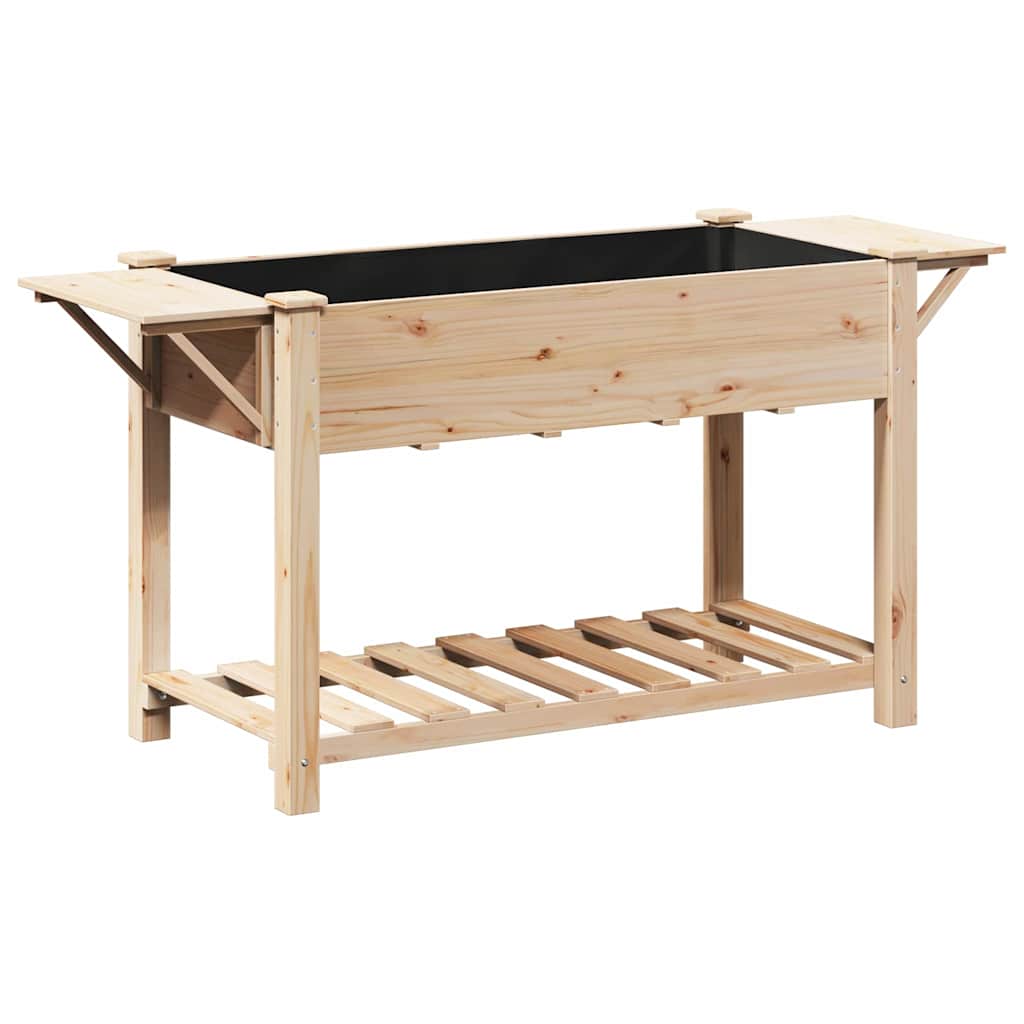 vidaXL Garden Planter Beige 155 x 59 x 76.5 cm Solid Fir Wood 2
