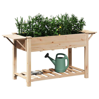 vidaXL Garden Planter Beige 155 x 59 x 76.5 cm Solid Fir Wood 3
