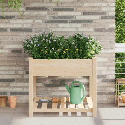 vidaXL Garden Planter Beige 90 x 90 x 76.5 cm Solid Fir Wood 1