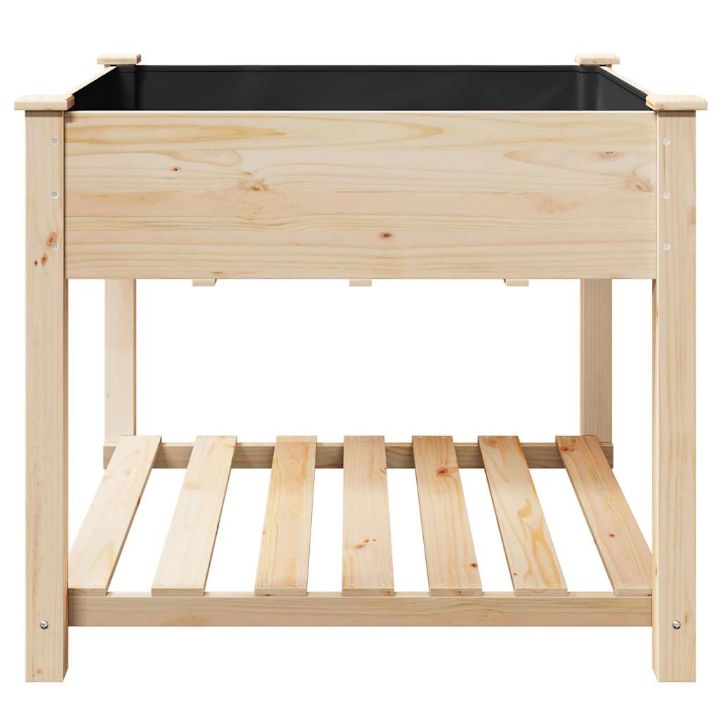 vidaXL Garden Planter Beige 90 x 90 x 76.5 cm Solid Fir Wood 5