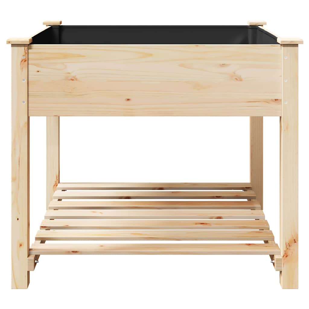 vidaXL Garden Planter Beige 90 x 90 x 76.5 cm Solid Fir Wood 6