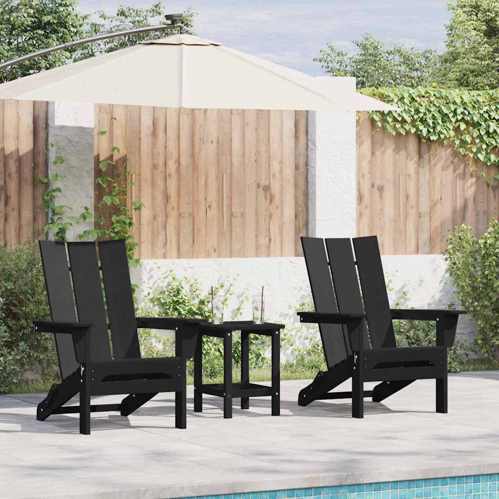 Garden Chair 2 pcs Polyethylene Black without table