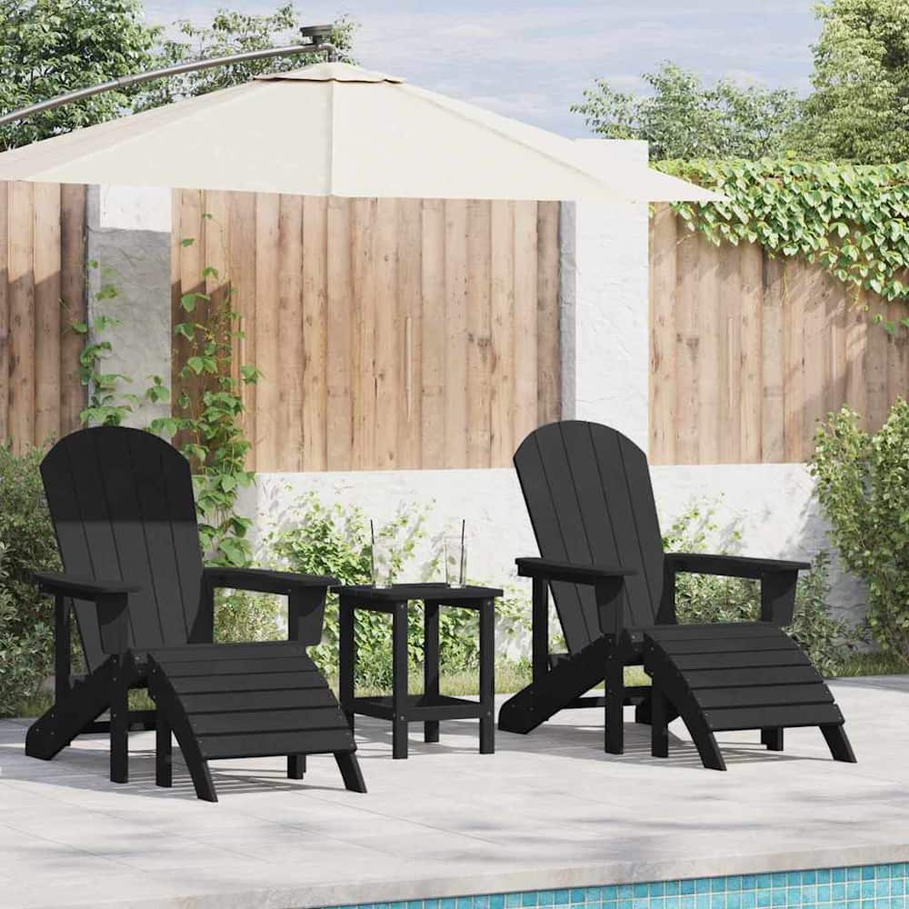 Garden Chair 2 pcs Polyethylene Black without table