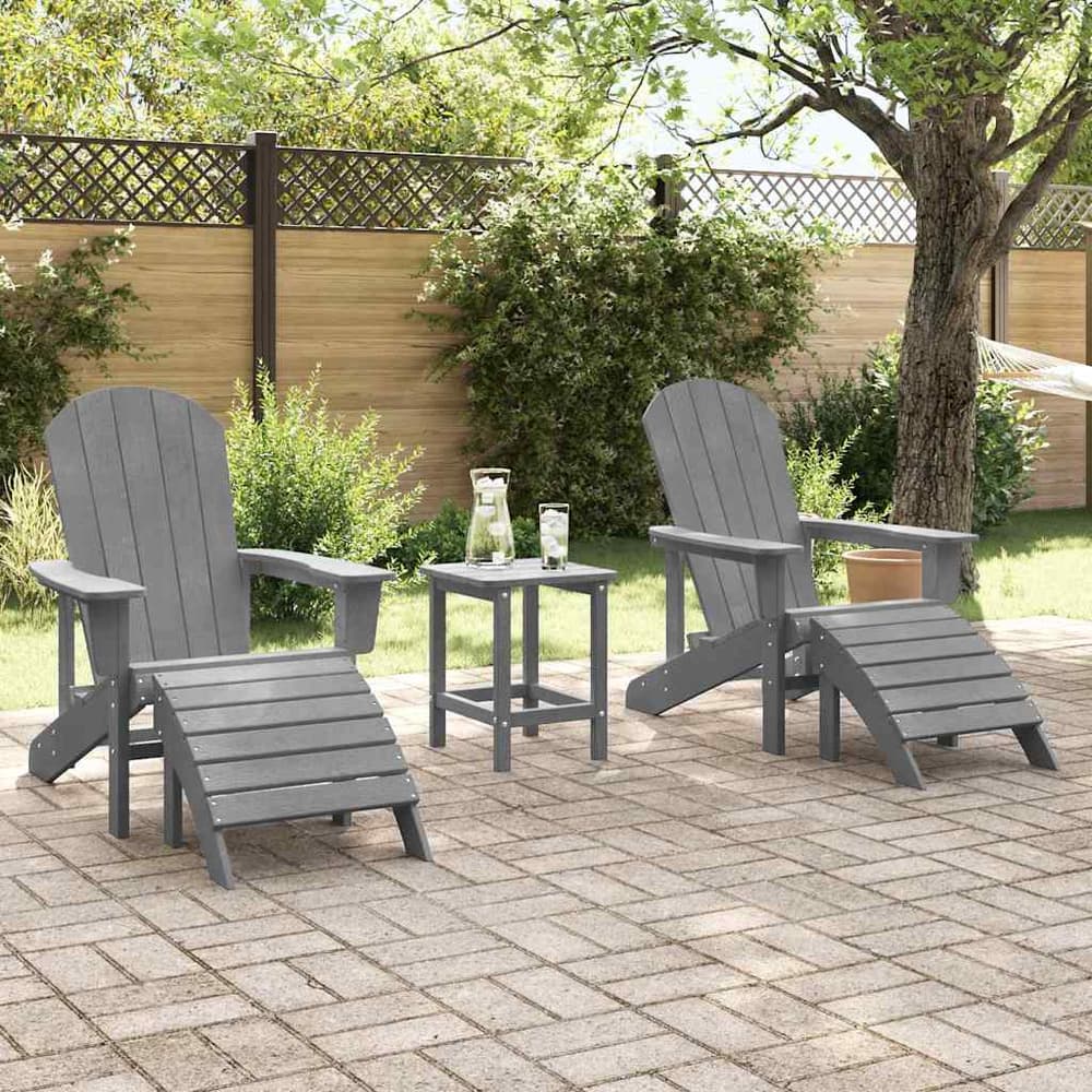 Garden Chair 2 pcs Polyethylene Light grey without table