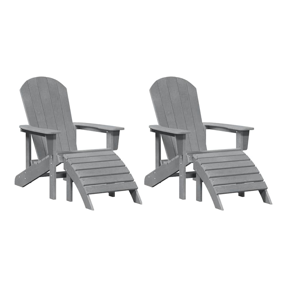 Garden Chair 2 pcs Polyethylene Light grey without table