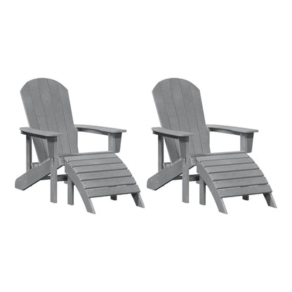 Garden Chair 2 pcs Polyethylene Light grey without table