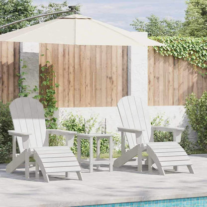 Garden Chair 2 pcs Polyethylene White with table