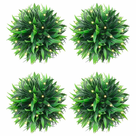 Artificial Boxwood Balls with LED Lights 2 pcs Green 15 cm