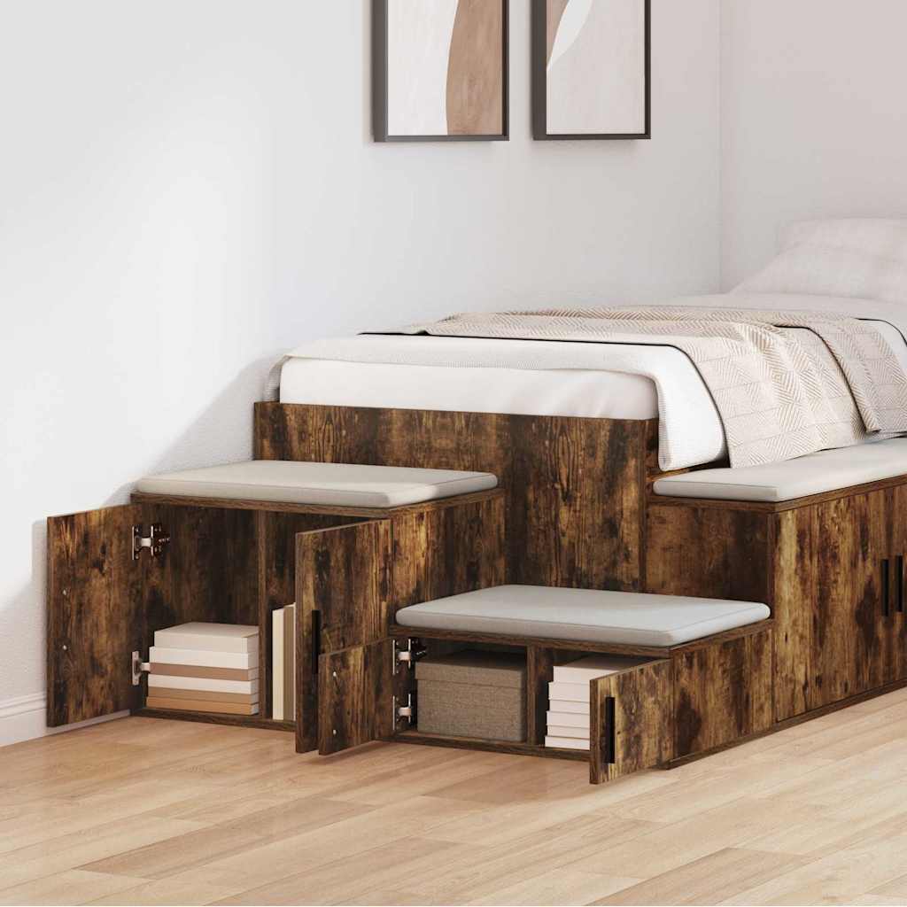 vidaXL Storage Cabinet 2 pcs Smoked Oak 127 x 41 x 40 cm 4