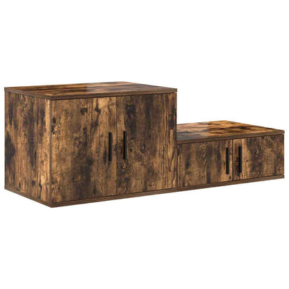 vidaXL Storage Cabinet 2 pcs Smoked Oak 127 x 41 x 40 cm 5