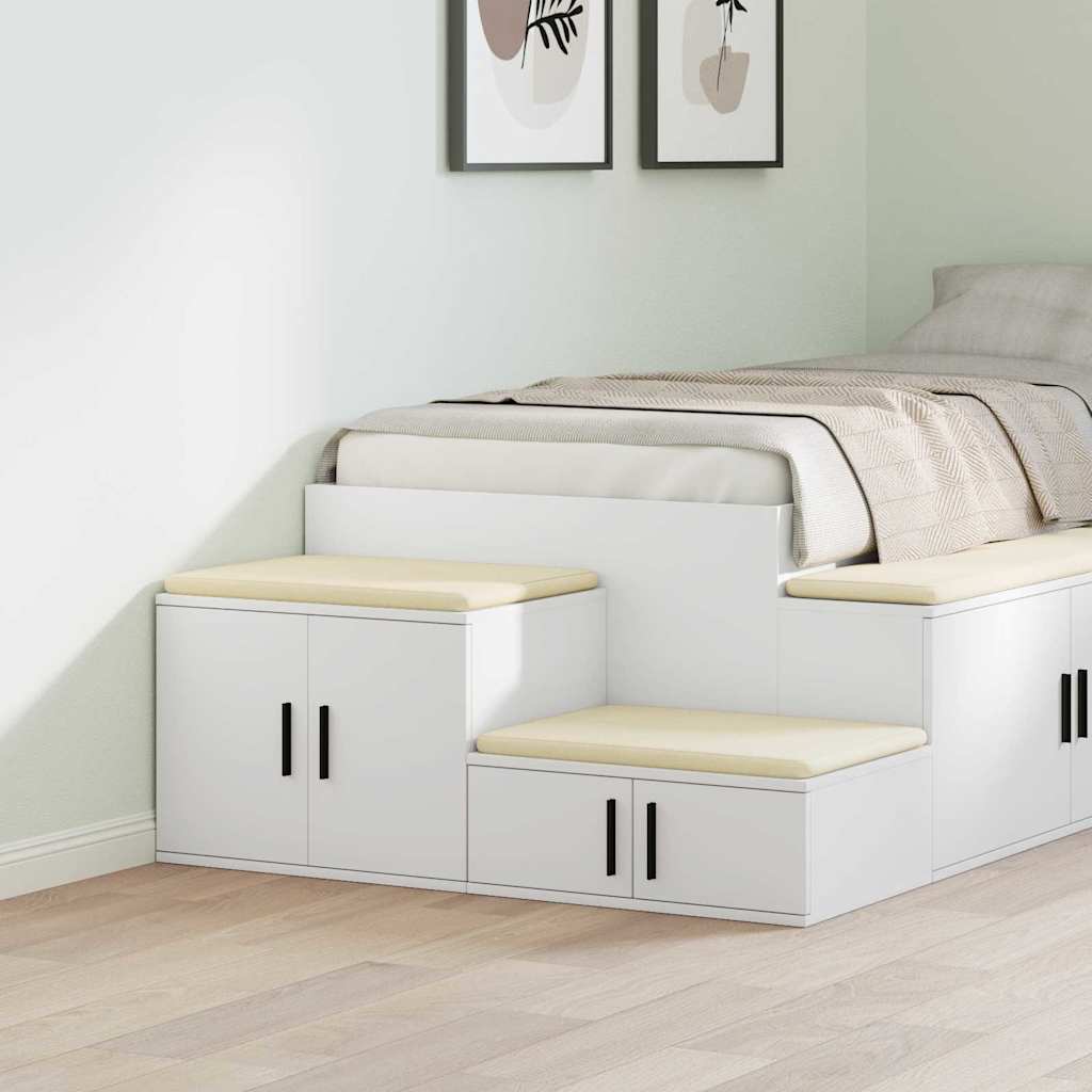 vidaXL Storage Cabinet 2 pcs White 108 x 41 x 40 cm Engineered Wood 1
