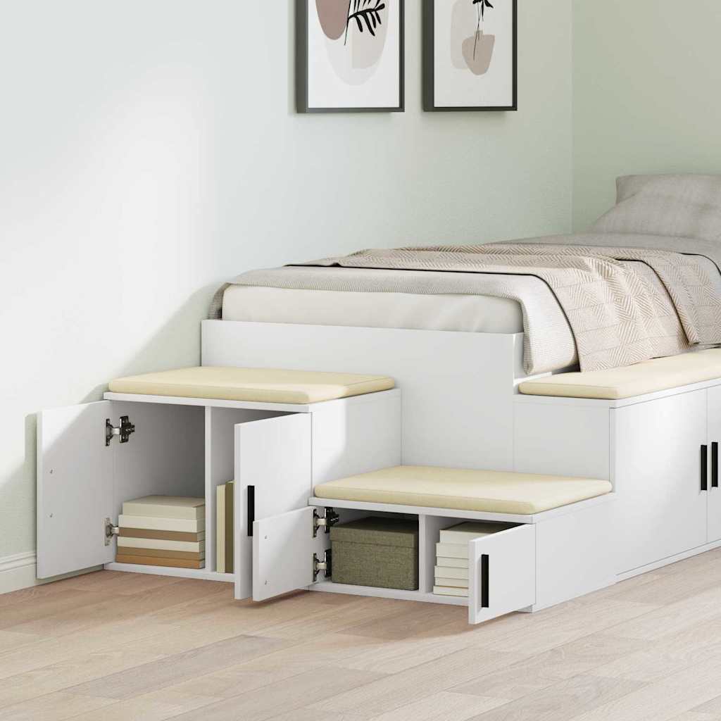 vidaXL Storage Cabinet 2 pcs White 108 x 41 x 40 cm Engineered Wood 4