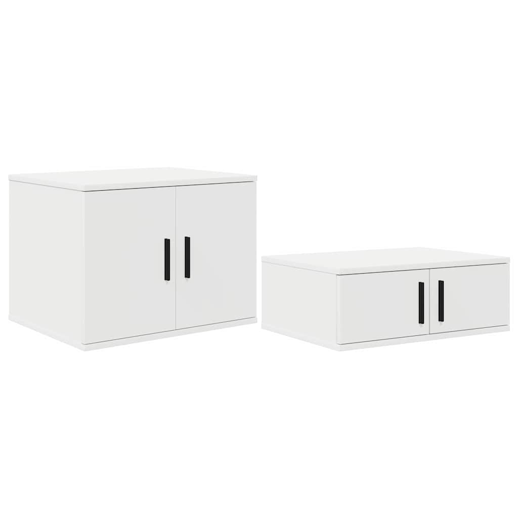vidaXL Storage Cabinet 2 pcs White 108 x 41 x 40 cm Engineered Wood 2