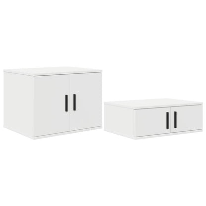 vidaXL Storage Cabinet 2 pcs White 108 x 41 x 40 cm Engineered Wood 2