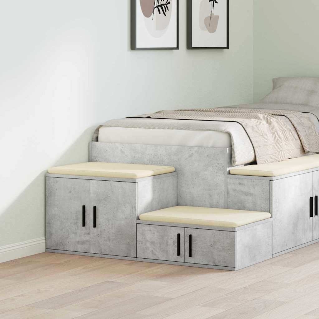 vidaXL Storage Cabinet 2 pcs Concrete Grey 108 x 41 x 40 cm 1