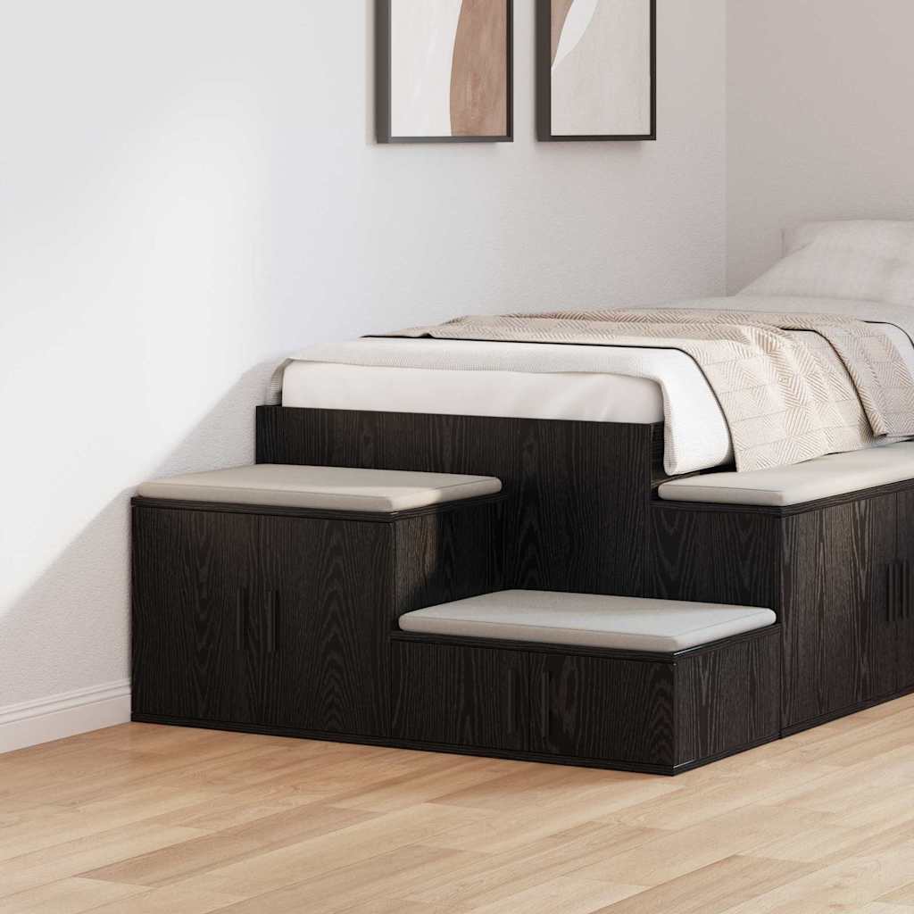 Storage Cabinet 2 pcs 118 x 41 x 40 cm Black oak