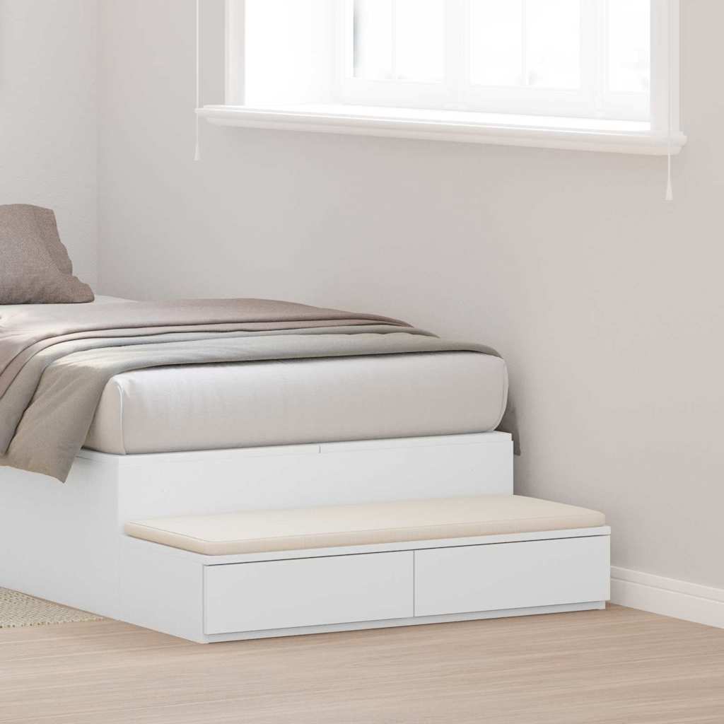 vidaXL Bed Drawers White 100 x 36.5 x 16.5 cm Engineered Wood 1
