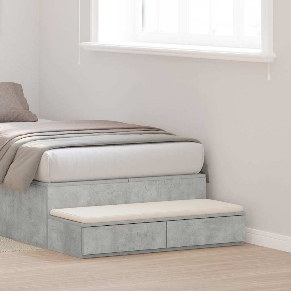 vidaXL Bed Drawers Concrete Grey 100 x 36.5 x 16.5 cm Engineered Wood 1