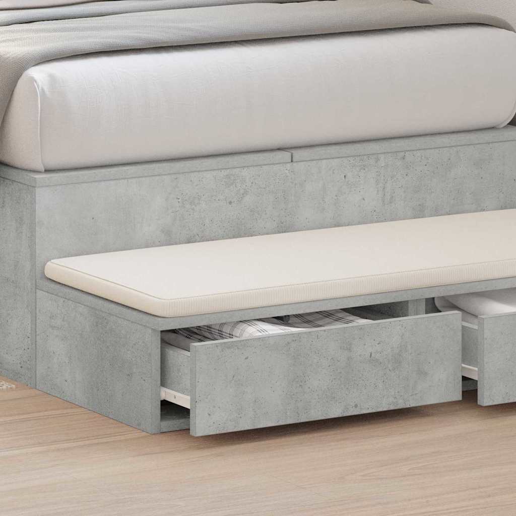vidaXL Bed Drawers Concrete Grey 100 x 36.5 x 16.5 cm Engineered Wood 4