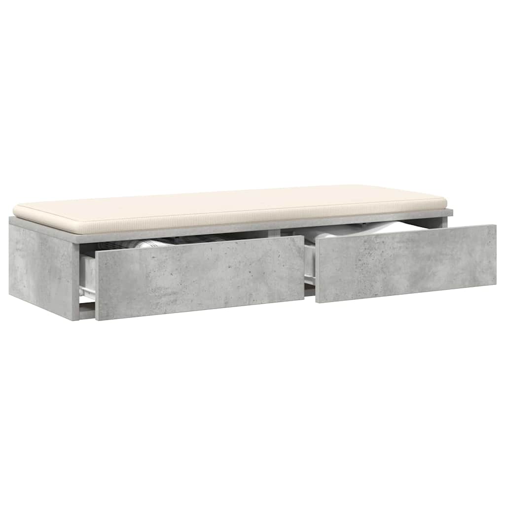 vidaXL Bed Drawers Concrete Grey 100 x 36.5 x 16.5 cm Engineered Wood 3