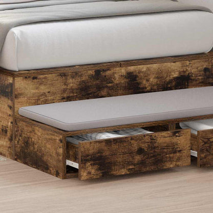 vidaXL Bed Drawers Smoked Oak 100 x 36.5 x 16.5 cm Engineered Wood 4