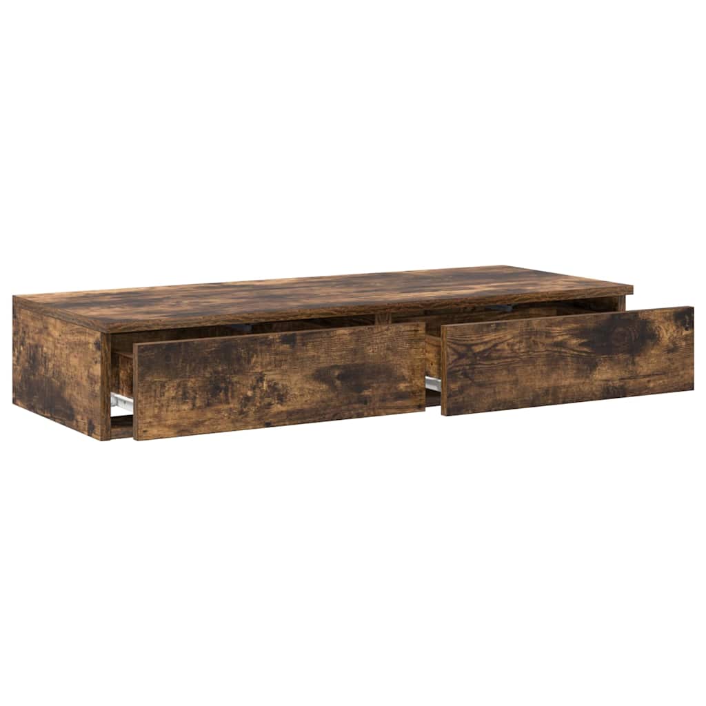 vidaXL Bed Drawers Smoked Oak 100 x 36.5 x 16.5 cm Engineered Wood 5