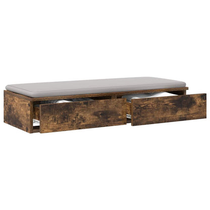 vidaXL Bed Drawers Smoked Oak 100 x 36.5 x 16.5 cm Engineered Wood 3