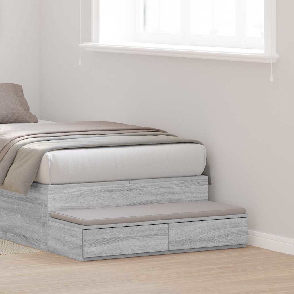 vidaXL Bed Drawers Grey Sonoma 100 x 36.5 x 16.5 cm Engineered Wood 1