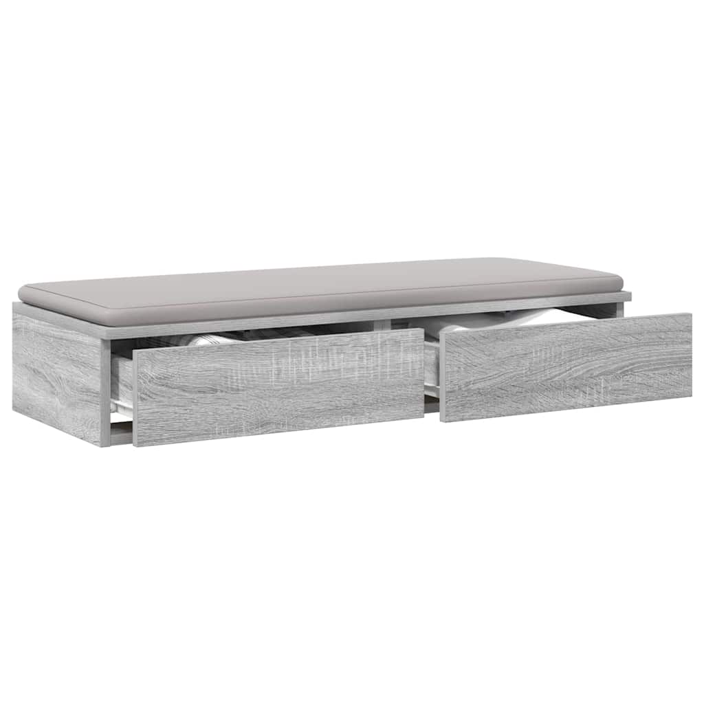 vidaXL Bed Drawers Grey Sonoma 100 x 36.5 x 16.5 cm Engineered Wood 3