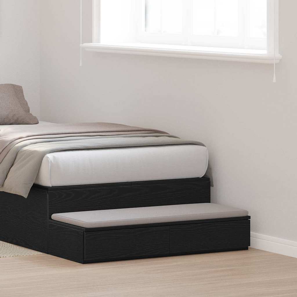 vidaXL Bed Drawers Black Oak 90 x 36.5 x 16.5 cm Engineered Wood 1