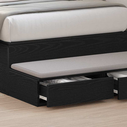 vidaXL Bed Drawers Black Oak 90 x 36.5 x 16.5 cm Engineered Wood 4