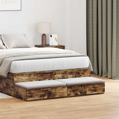 vidaXL Bed Drawers Smoked Oak 120 x 36.5 x 16.5 cm Engineered Wood 1