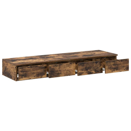 vidaXL Bed Drawers Smoked Oak 120 x 36.5 x 16.5 cm Engineered Wood 5