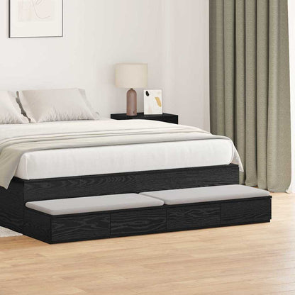 vidaXL Bed Drawers Engineered Wood Black Oak