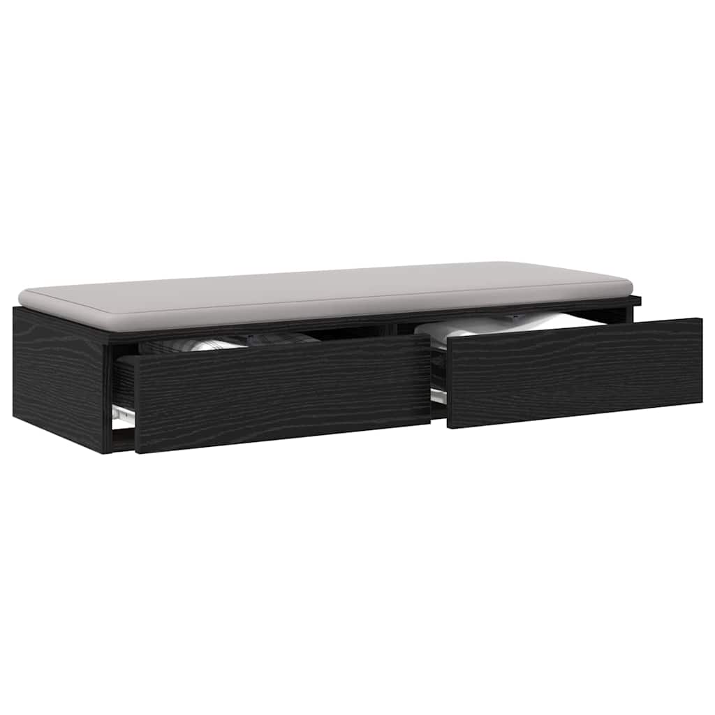 vidaXL Bed Drawers Black Oak 75 x 36.5 x 16.5 cm Engineered Wood 3