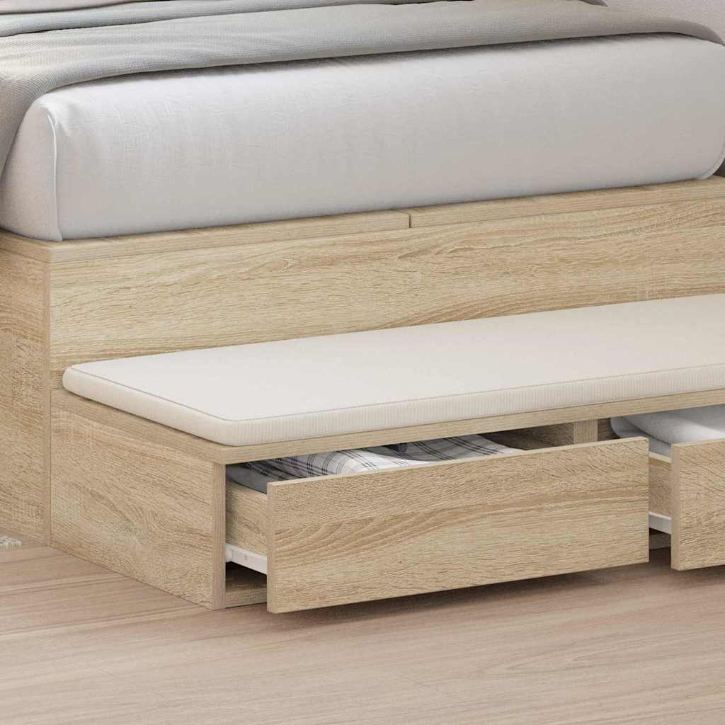 vidaXL Bed Drawers Sonoma Oak 75 x 36.5 x 16.5 cm Engineered Wood 4