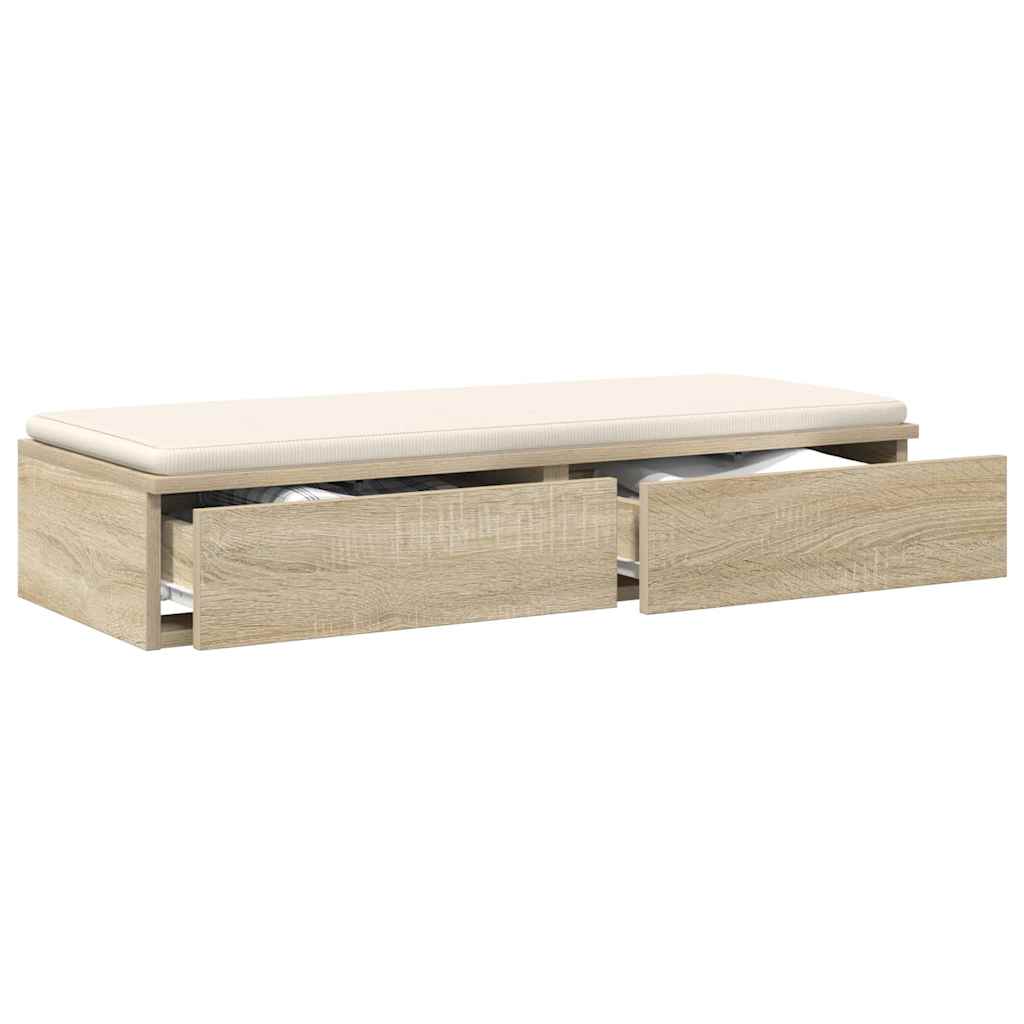 vidaXL Bed Drawers Sonoma Oak 75 x 36.5 x 16.5 cm Engineered Wood 3