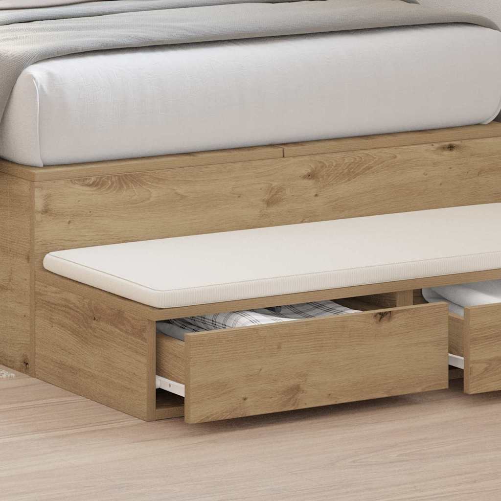 vidaXL Bed Drawers Artisan Oak 75 x 36.5 x 16.5 cm Engineered Wood 4
