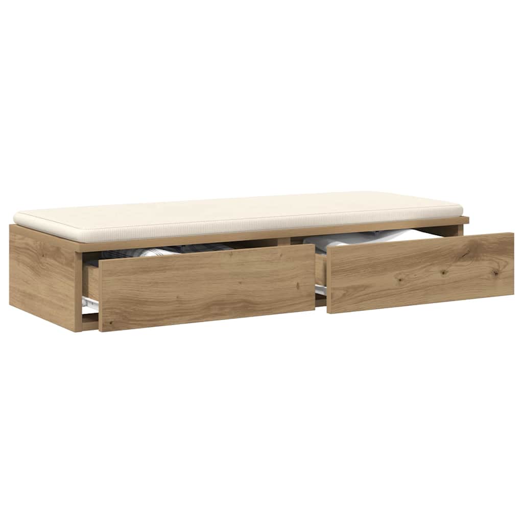 vidaXL Bed Drawers Artisan Oak 75 x 36.5 x 16.5 cm Engineered Wood 3