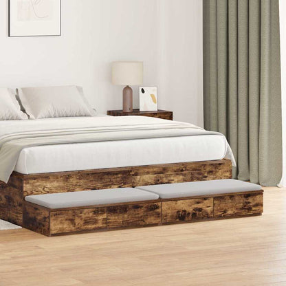 vidaXL Bed Drawers Engineered Wood Smoked Oak