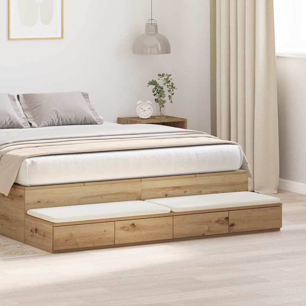 vidaXL Bed Drawers Engineered Wood Artisan Oak
