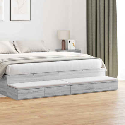 Bed Drawers Engineered Wood Grey Sonoma 180 x 36.5 x 16.5 cm