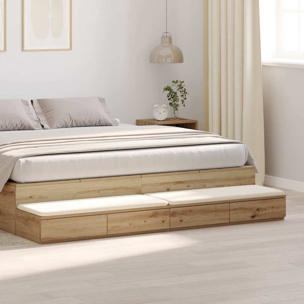 vidaXL Bed Drawers Engineered Wood Artisan Oak