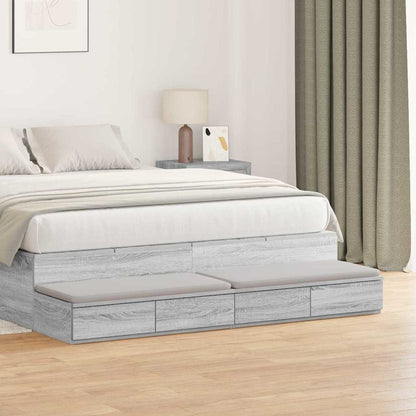 Bed Drawers Engineered Wood Grey Sonoma