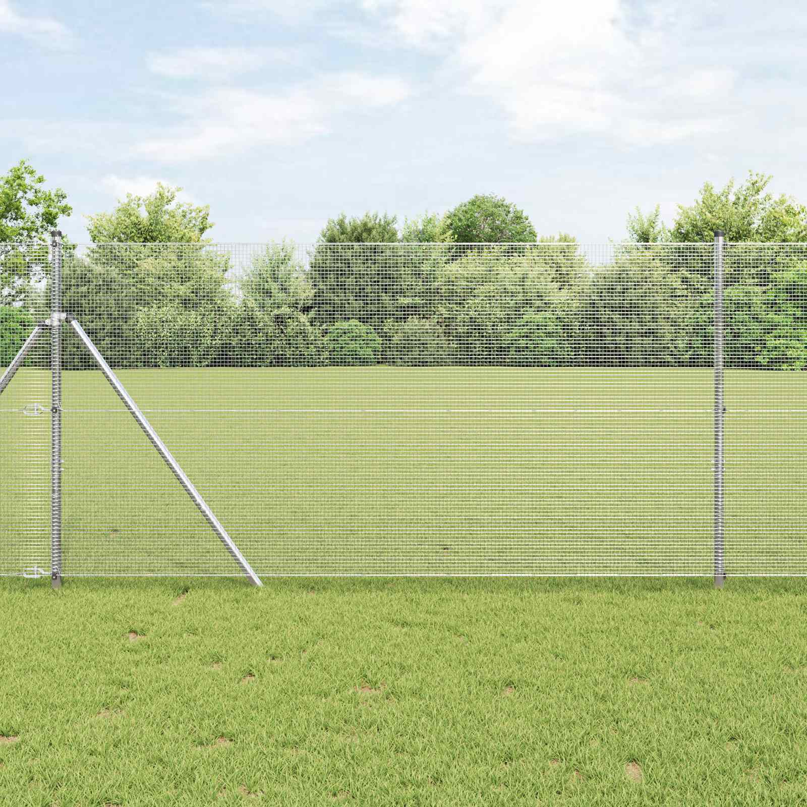 vidaXL Welded Wire Fence 2500 x 120 cm Silver 1