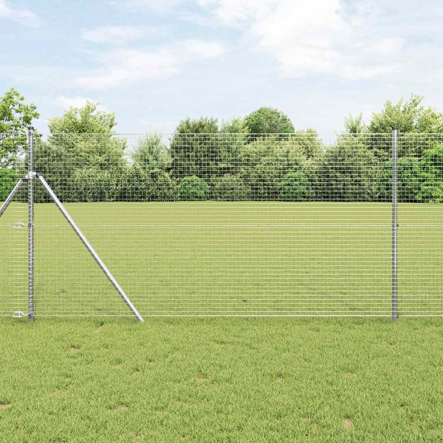 vidaXL Welded Wire Fence 2500 x 140 cm Silver 1