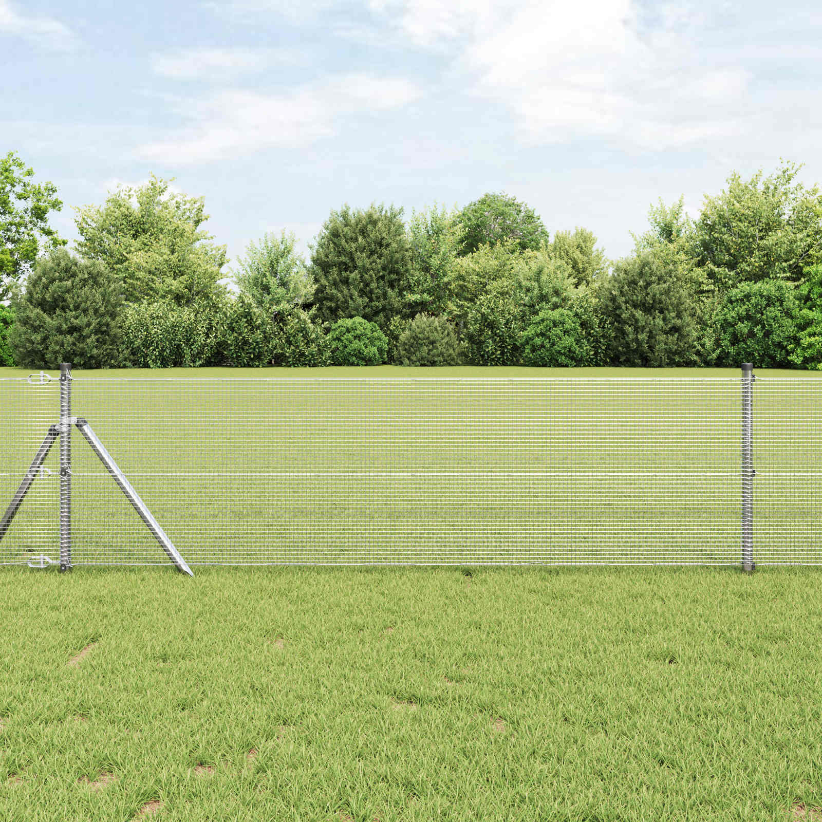vidaXL Welded Wire Fence 5000 x 80 cm Silver 1