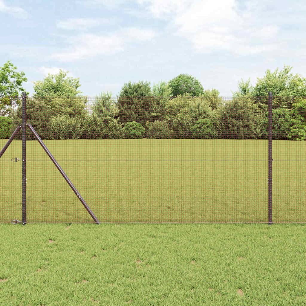 vidaXL Welded Wire Fence 2500 x 150 cm Red 1